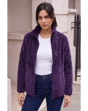 Roman Sherpa Fleece Jacket - Purple