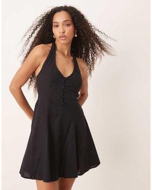 ASOS Halter Mini Sundress With Godet Hem - Black
