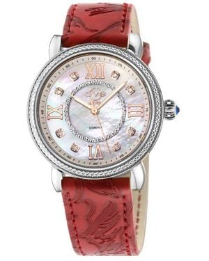 Gv2 Marsala Swiss Quartz Diamond Watch - Red