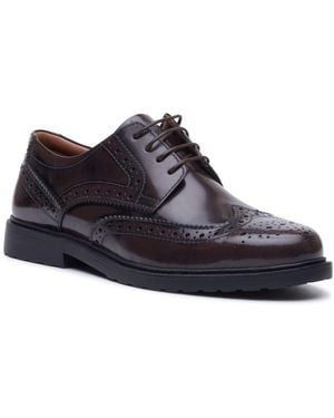 Hush Puppies Verity Hi-Shine Leather Brogues Shoes - Blue