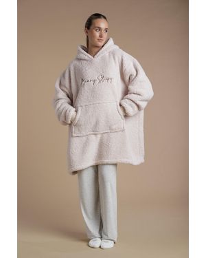 Tokyo Laundry Beary Sleepy Sherpa Hooded Blanket - Natural