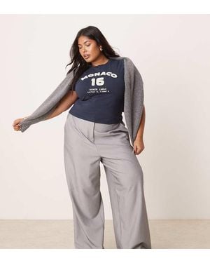 ASOS Design Tailored Relaxed Straight Leg Trousers - Blue