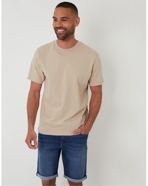 Threadbare Regular Fit Crew Neck Short Sleeve T-Shirt - Natural