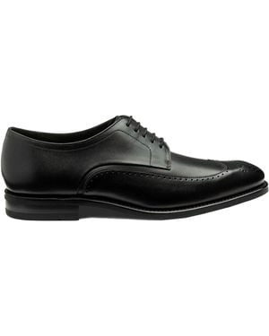 Loake Bale Derby Punched Brogue Leather - Black
