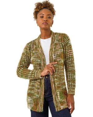 Roman Spacedye Fluffy Cardigan - Green