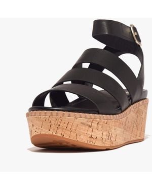 Fitflop Eloise Strappy Wedge Suede - Black