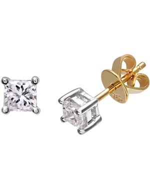 DIAMANT L'ÉTERNEL 18kt Geelgouden 1/2 Karaat J/i-gecertificeerde Prinses Geslepen Diamanten Oorknopjes - Metallic