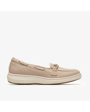 Clarks Brinkleyskybay Sand Canvas Shoes - Natural