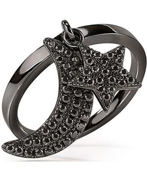 Folli Follie 3R17S059Kk-52 Ladies Ring - Black