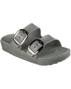 Skechers Molded Double Band Flat Slide Sandals - Grey