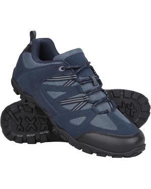 Mountain Warehouse Walking Shoes Suede Mesh Upper Rubber Outsole Everyday Footwear Synthetic Leather - Blue