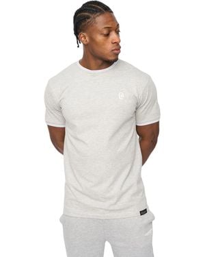 Crosshatch Preece T-Shirt Marl) Cotton - White