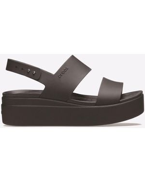 Crocs™ Brooklyn Low Wedge Platform Sandals - Black