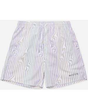 Nicce London Strata /Lilac Swim Shorts - Blue