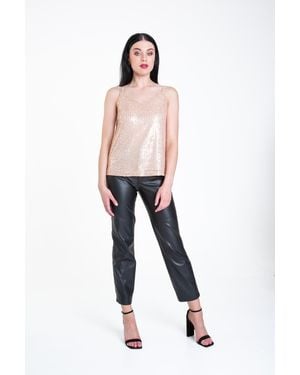 Gini London Sequin V Neck Cami Top - White