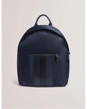 Ted Baker Accessories Striped Rectangle Shape Rucksack With Tone Hardware - Blue