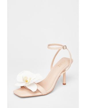 Quiz Flower Detail Stiletto Heels - Natural
