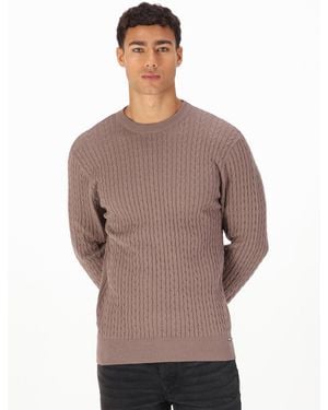 Luke 1977 The Hamptons Textured Knitted Jumper - Brown