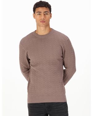 Luke 1977 The Hamptons Textured Knitted Jumper - Brown