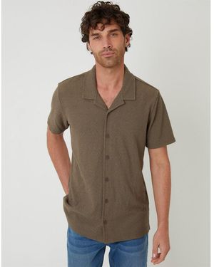 Threadbare Selkirk Relaxed Fit Short Sleeve Shirt - Grey
