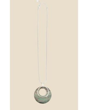 Sosandar Round Pendant Necklace - Natural
