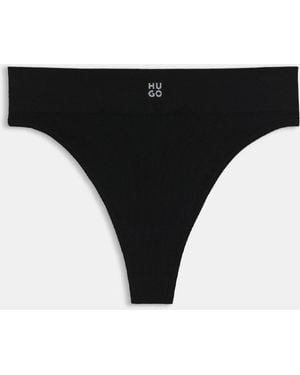 HUGO Seamless Modal Blend Thong - Black