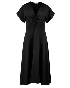 Conquista Knot Detail Midi Dress - Black