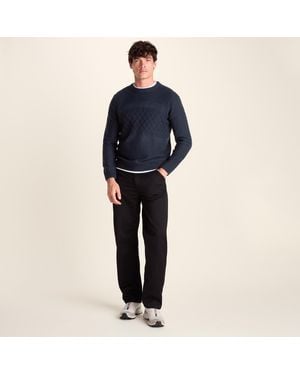 TOG24 Bart Textured Cable Knit Jumper - Blue