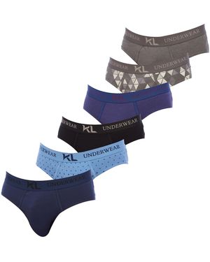Kisses&Love Pack Of 6 Cotton Briefs Klsp6 - Blue