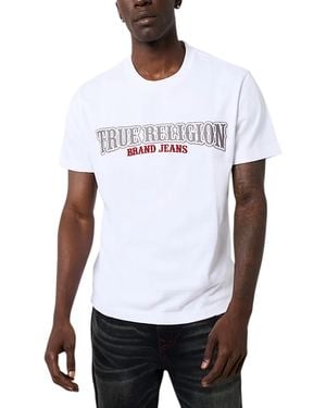 TRUE RELIGION T Shirts Short Sleeve Soft Summer Crew Neck Tee - White