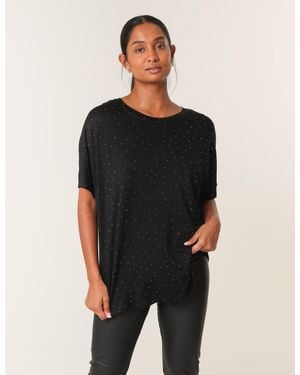 Blue Vanilla Stud Detail Round Neck T-Shirt - Black
