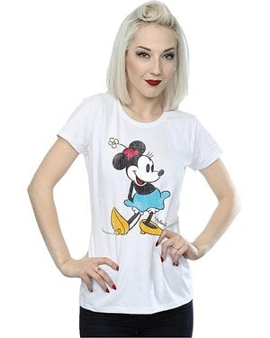 Disney Ladies Classic Minnie Mouse Cotton T-Shirt - White