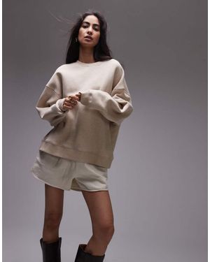 TOPSHOP Premium Seam Detail Sweat - Brown