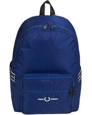 Fred Perry Taped Pockets French Backpack Polyamide - Blue