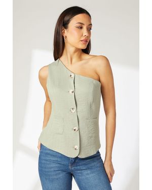PRINCIPLES One Shoulder Waistcoat - Green