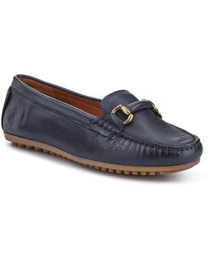 Jones Bootmaker Athikia Leather Slip-On Shoes - Blue