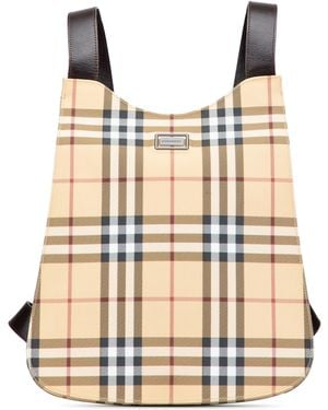 Burberry Check Backpack - Natural