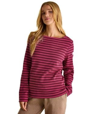 Joules Harbour Cotton Long Sleeved Top - Red