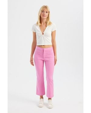 Hiccup V Neck Short Sleeve Top With A Ruched Detail - Pink