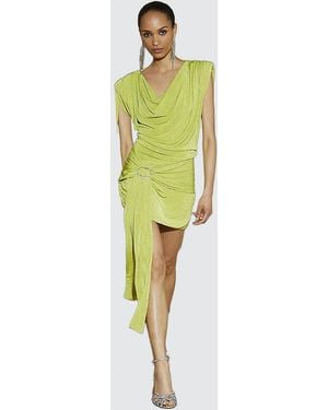 River Island Mini Dress Embellished Drape Trim - Green