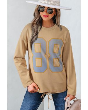 Azura Exchange Grafische Pullover Sweatshirt - Bruin