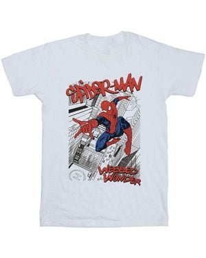 Marvel Spider- Sketch City T-Shirt Cotton - White