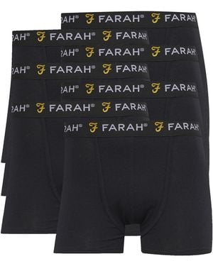 Farah 7 Pack Cotton Breathable Boxers Underwear - Black