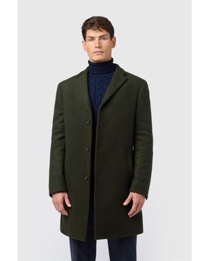 Alexandre Silver Label Single Breasted Long Sleeve Three Button Overcoat - Green