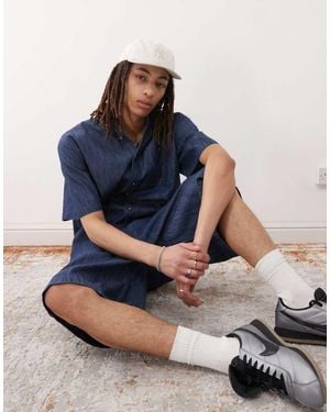 Reclaimed Vintage Oversized Chambray Denim Shirt - Blue