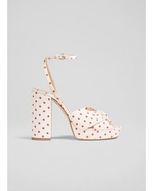 LK Bennett Amanda Formal Sandals, Ivory/ Fabric - White