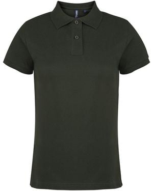 Asquith & Fox Ladies Plain Short Sleeve Polo Shirt (Bottle) - Green