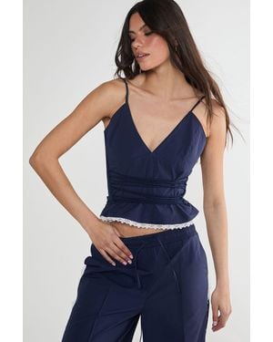 Nasty Gal (Az) Nylon Strappy Top - Blue