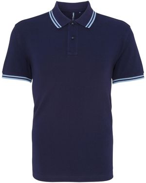 Asquith & Fox Classic Fit Tipped Polo Shirt Cornflower) - Blue