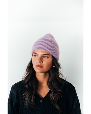 SVNX Ribbed Beanie Hat - Purple